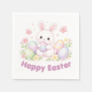 Happy Easter Spring Design - Cute Easter Bunny  Napkin