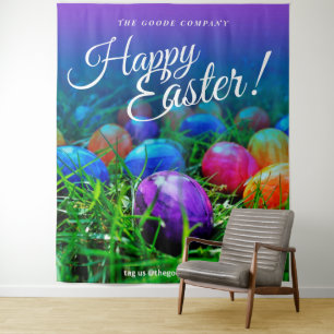 Happy Easter Spring Egg Hunt Photo Backdrop Tapestry