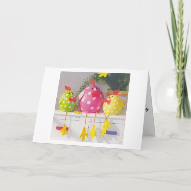 HAPPY EASTER/SPRING/EVERYTHING SAYS EASTER CHICKS HOLIDAY CARD (Front)