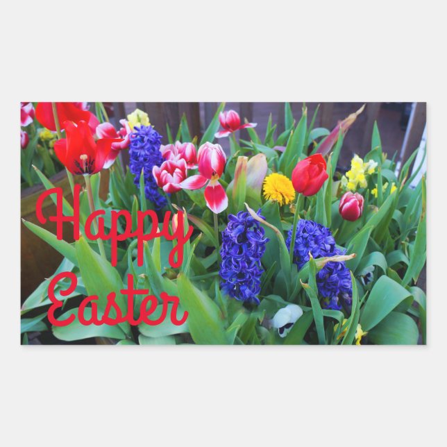 Happy Easter Spring Flowers #3 Stickers (Front)