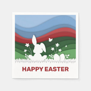 Happy Easter, spring nature landscape holiday Napkin