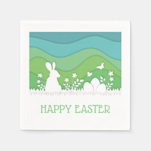 Happy Easter, spring nature landscape holiday Napkin