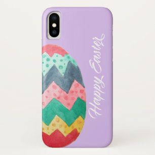 Happy Easter Spring Watercolor Egg Colourful iPhone X Case