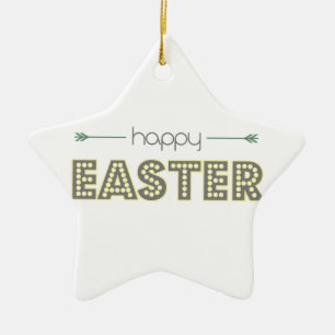 happy easter spring yellow mint green simple ceramic tree decoration