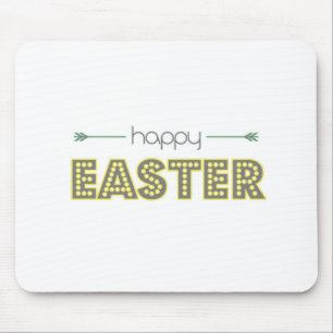 happy easter spring yellow mint green simple mouse pad