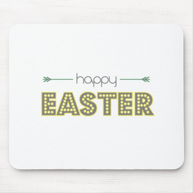 happy easter spring yellow mint green simple mouse pad (Front)