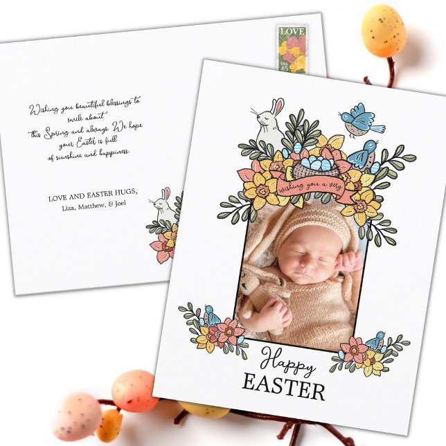Happy Easter Springtime Photo Holiday Postcard (Creator Uploaded)