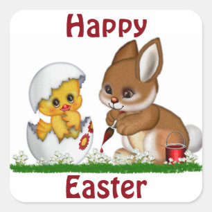 Happy Easter Square Sticker
