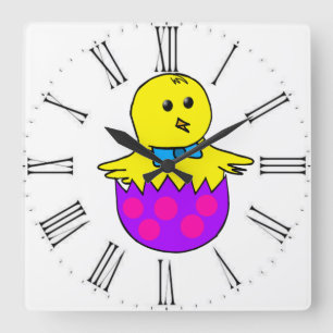 Happy Easter Square Wall Clock