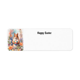 Happy Easter Squirrel Return Address Label