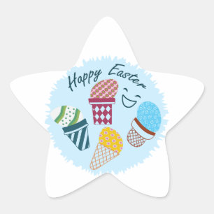 Happy Easter Star Sticker