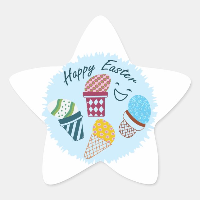 Happy Easter Star Sticker (Front)