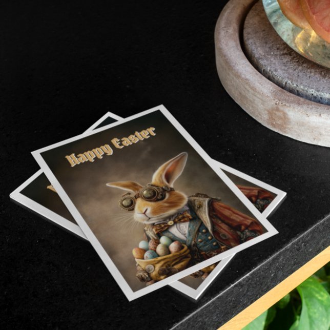 Happy easter, steampunk easter bunny   holiday card (Creator Uploaded)