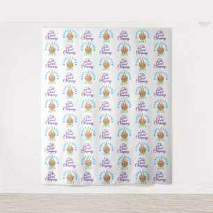 Happy Easter   Step and Repeat Photo Backdrop Tapestry