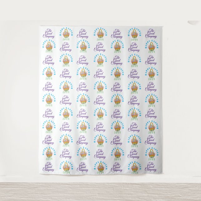 Happy Easter | Step and Repeat Photo Backdrop Tapestry (Front)