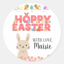 happy easter sticker personalised
