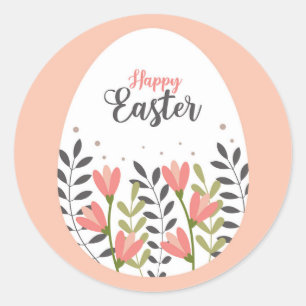 Happy Easter sticker with egg 