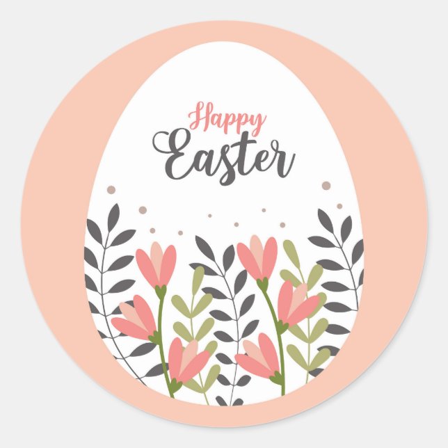 Happy Easter sticker with egg 