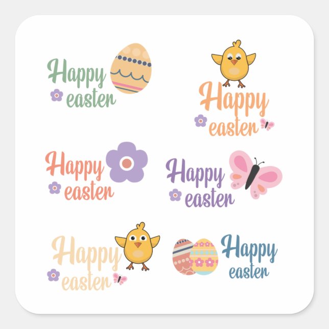 happy easter stickers (Front)