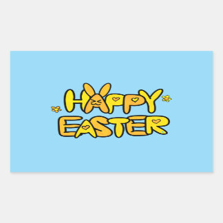 Happy Easter Sunny Springtime Rectangular Sticker