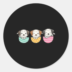 Happy Easter Sweet Dalmatian For Easter With Easte Classic Round Sticker