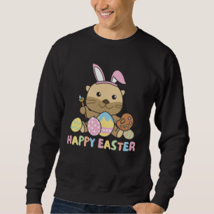 Happy Easter Sweet Otter For Easter With Easter Eg Sweatshirt