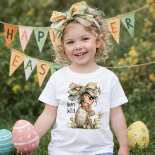 Happy Easter – Sweet Springtime Bow Tee for Kids