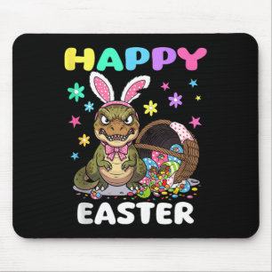 Happy easter t rex dinosaur candy bow easter bunny mouse pad
