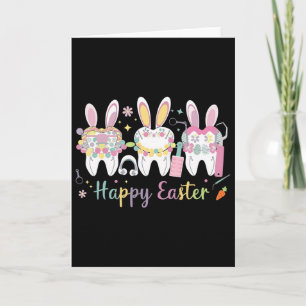 Happy Easter Teeth Tooth Rabbit Ears Dental Dentis Card