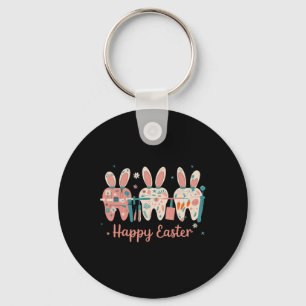 Happy Easter Teeth Tooth Rabbit Ears Dental Dentis Key Ring