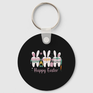 Happy Easter Teeth Tooth Rabbit Ears Dental Dentis Key Ring