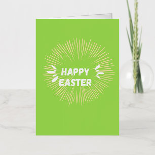 Happy Easter text on green Foil Greeting Card