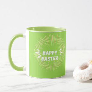 Happy Easter text on green Mug