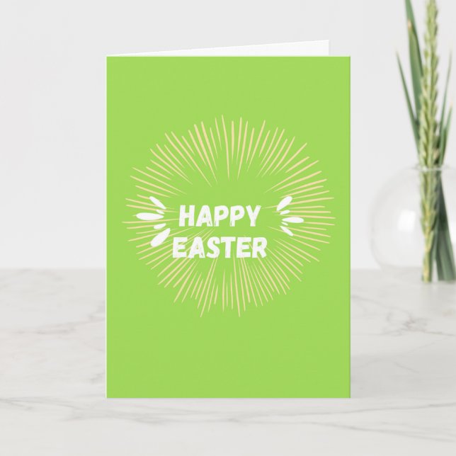 Happy Easter text on green Thank You Card (Front)