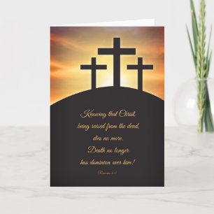 Happy Easter Three Crosses on Calvary Holiday Card