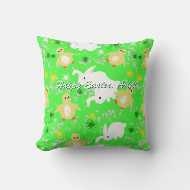 Happy Easter Throw Pillow (Front)