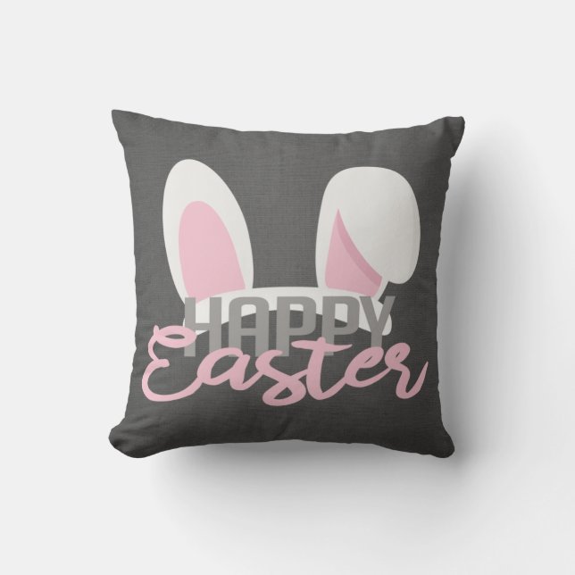 Happy Easter Throw Pillow (Front)