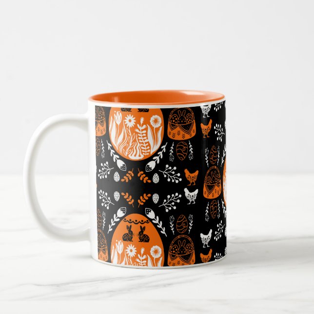 Happy Easter Time Holiday Gift Two-Tone Coffee Mug (Left)