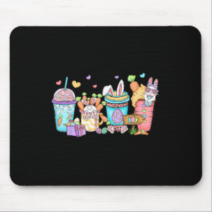 Happy Easter Tis The Season Bunny Coffee Latte Ice Mouse Pad