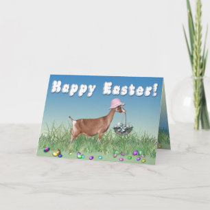 Happy Easter Toggenburg Goat Holiday Card