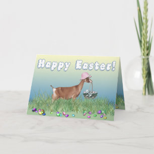 Happy Easter Toggenburg Goat Holiday Card