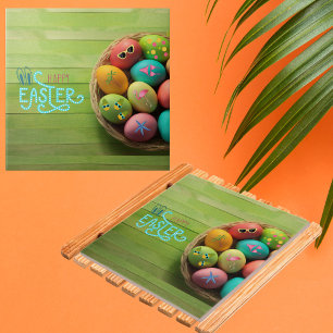 Happy Easter Tropical Beach Coastal Home Decor Ceramic Tile
