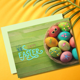 Happy Easter Tropical Beach Coastal Theme Holiday Postcard