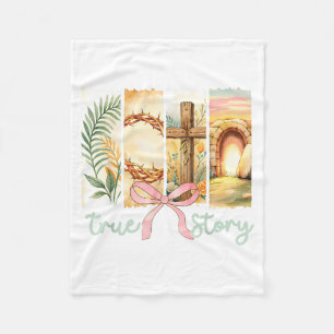 Happy Easter True Story Risen Coquette Floral Fleece Blanket