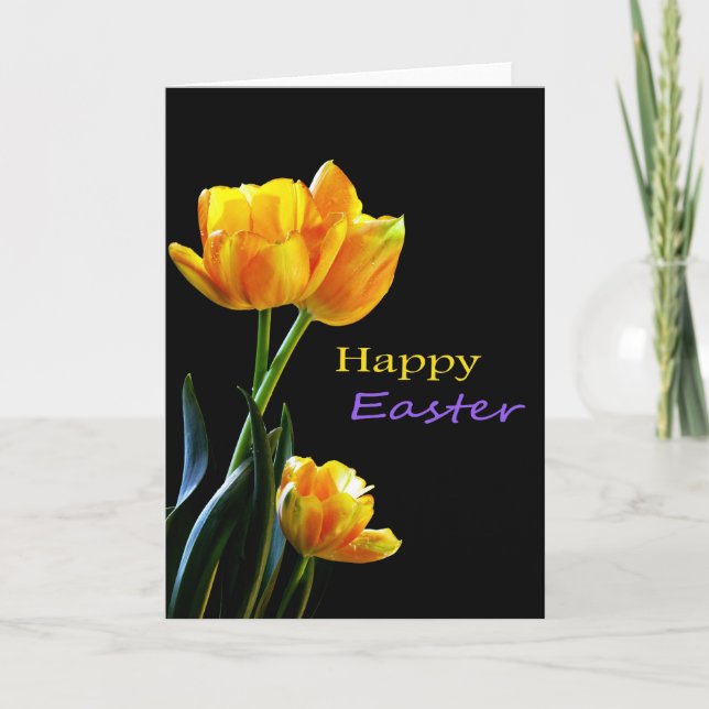Happy Easter Tulips Card (Front)