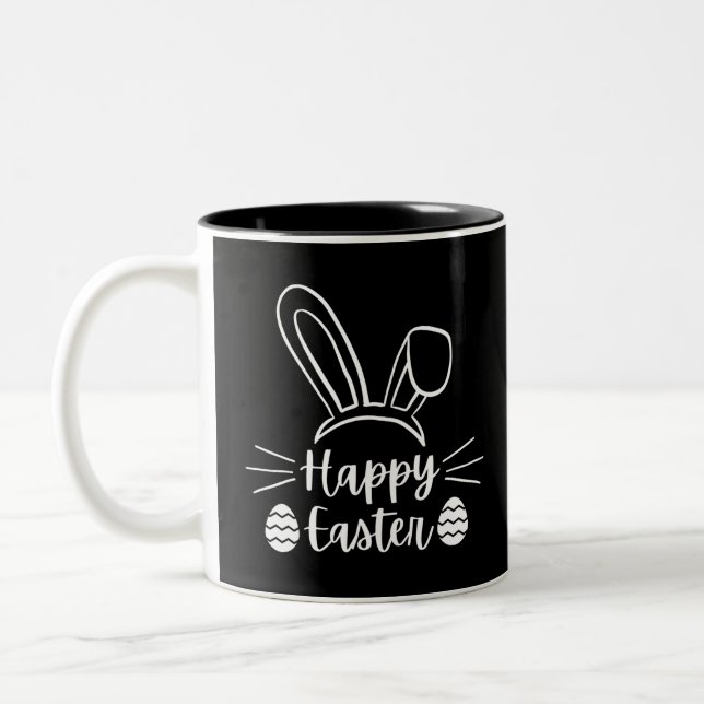 Happy Easter Two-Tone Coffee Mug (Left)
