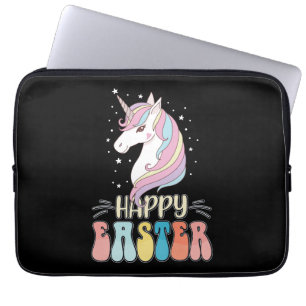 Happy Easter Unicorn Bunny Rabbit Eggs Laptop Sleeve