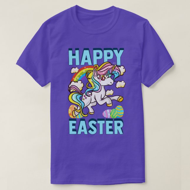 Happy Easter Unicorn Egg Hunt T-Shirt (Design Front)