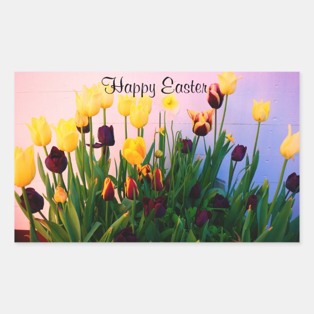 Happy Easter Various Tulips #1 Stickers (Front)