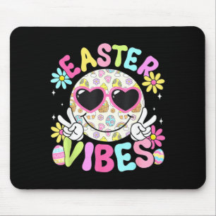 Happy Easter Vibes Cute Bunny Rabbit Bubble Gum Fa Mouse Pad